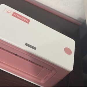 Pink and White Label Printer